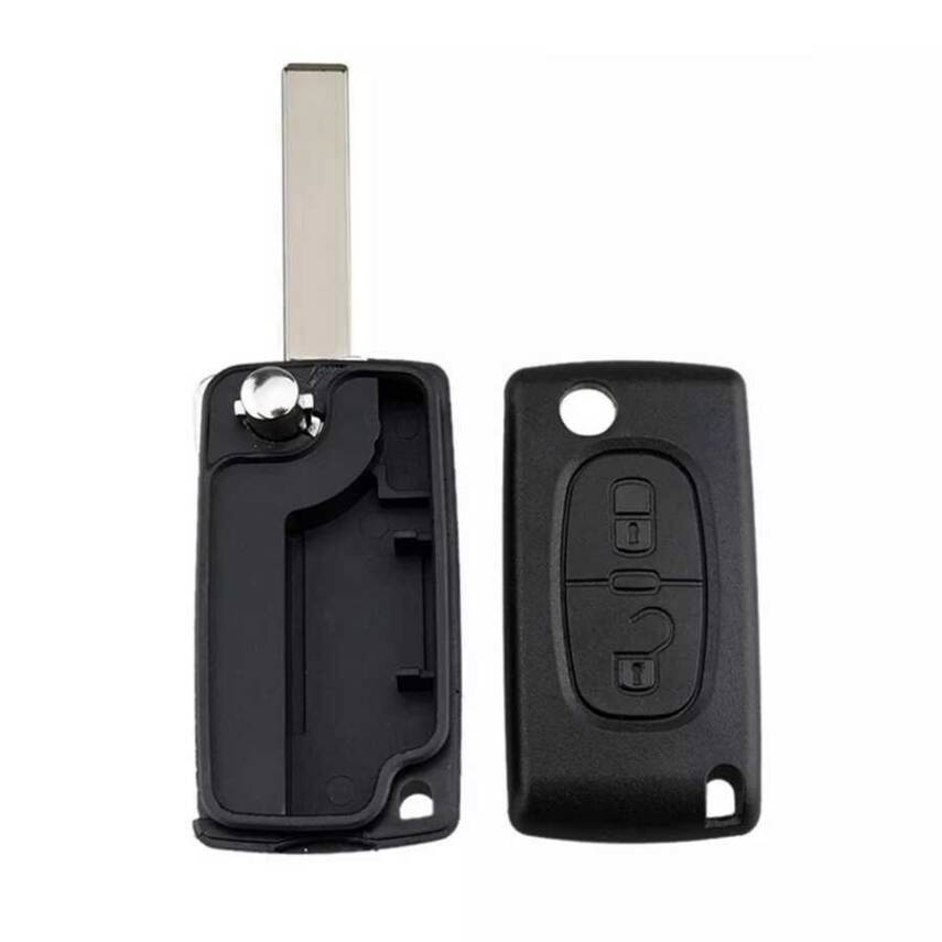 Citroen 2 Buton Sustalı Kumanda Kabı Pil Yataksız - 2