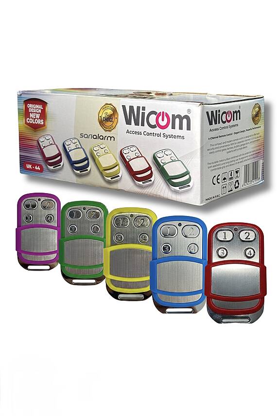 Wicom UK-44 Akıllı Otopark Garaj Kumandası 50'li Paket Mavi-Yeşil-Fuşya-Kırmızı 10'ar Adet - 1